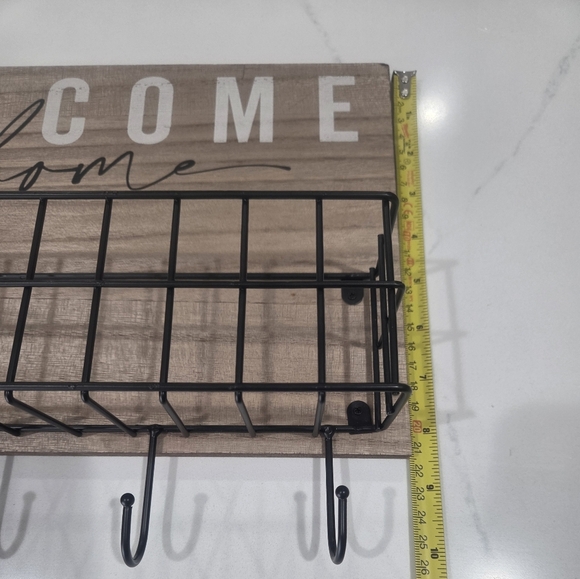 Welcome Home Wall Decor with Hooks - Black and Tan - Picture 4 of 5